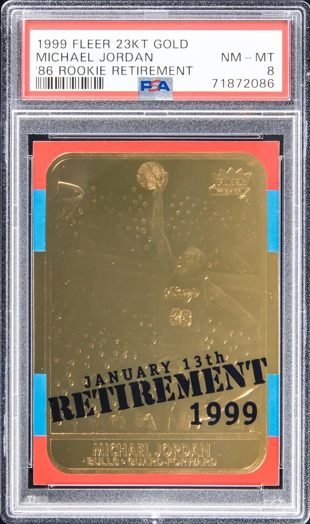 1999-00 Fleer Retirement Michael Jordan 23KT Gold #86 card image