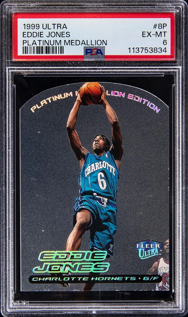 1999-00 Fleer Ultra Eddie Jones Platinum Medallion #8P card image