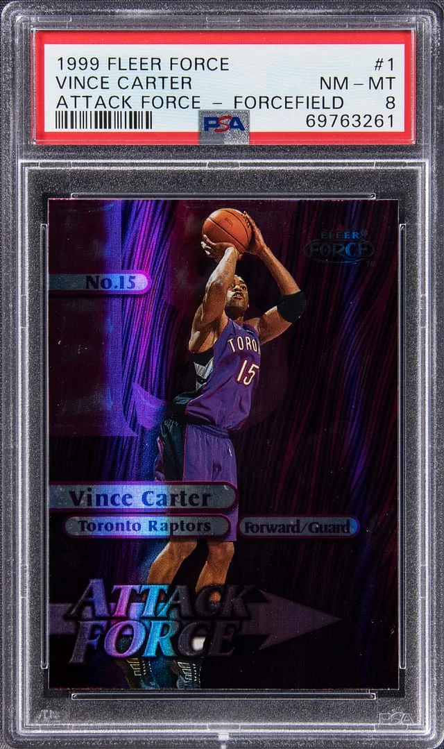 1999-00 Fleer Vince Carter Force Attack Force Forcefield #1 card image