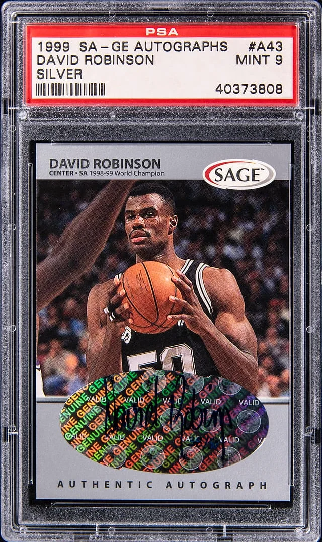 1999-00 SAGE Autographs Silver David Robinson #A43 card image