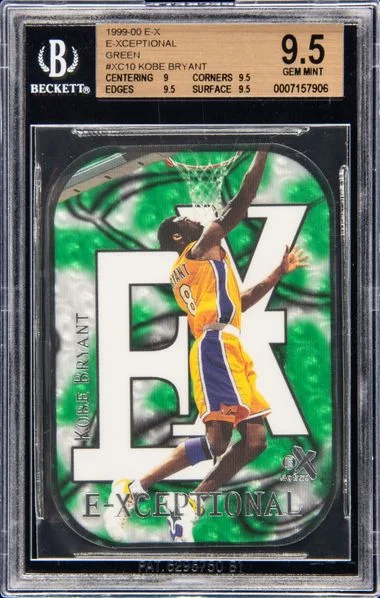 1999-00 SkyBox E-X Kobe Bryant E-Xceptional Green #XC10 card image