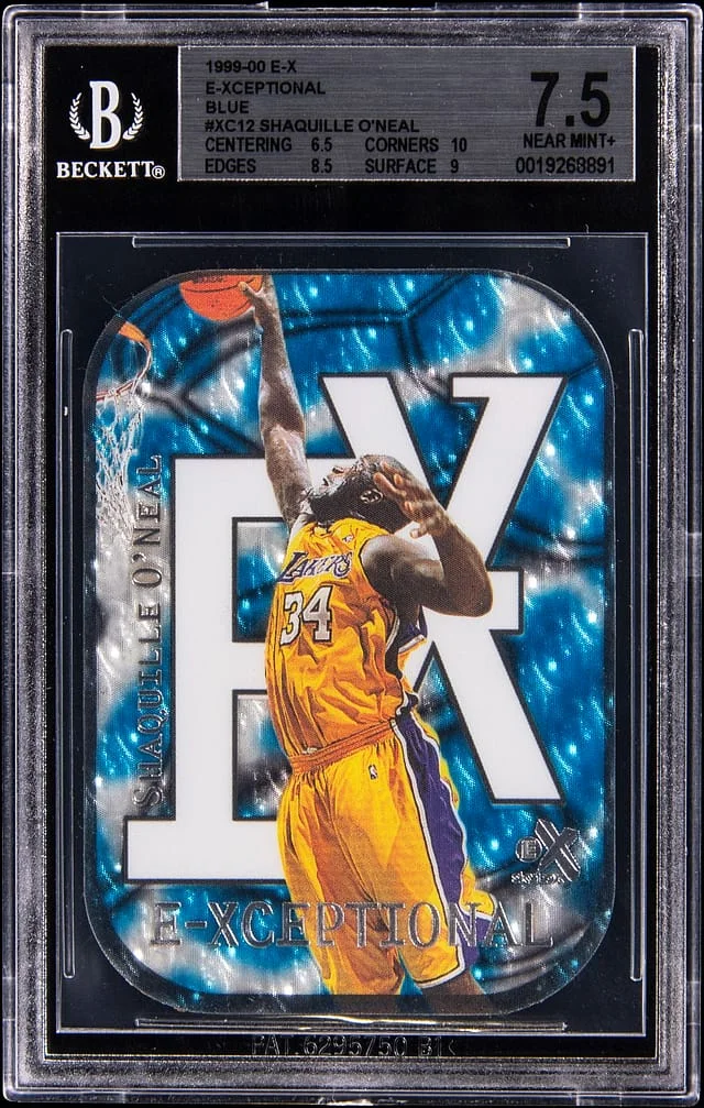 1999-00 SkyBox E-X Shaquille O'Neal E-Xceptional Blue #XC12 card image