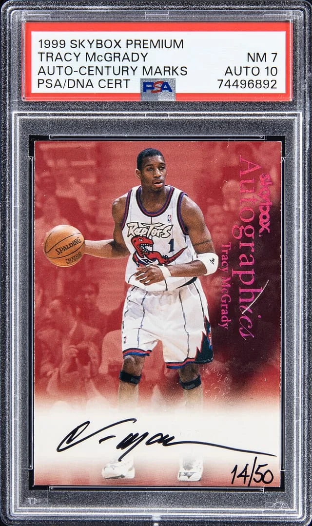 1999-00 SkyBox Premium Autograph Century Marks Tracy McGrady #no-number card image
