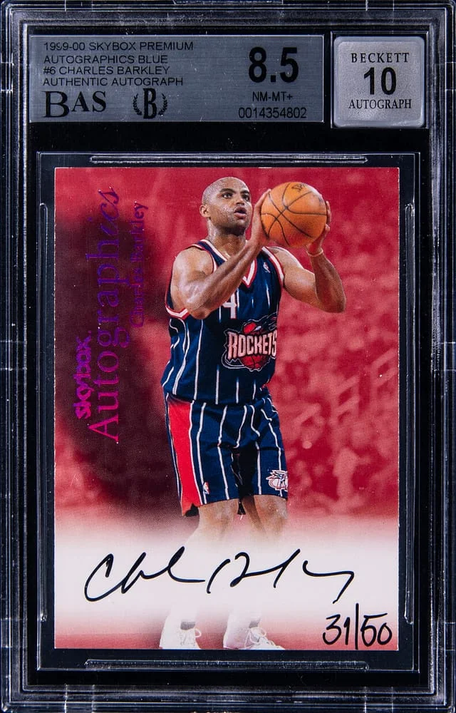 1999-00 SkyBox Premium Charles Barkley Autographics Blue #6 card image