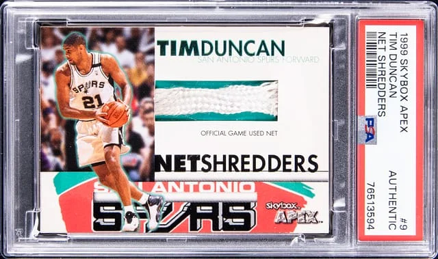 1999-00 SkyBox Tim Duncan Apex Net Shredders #9 card image