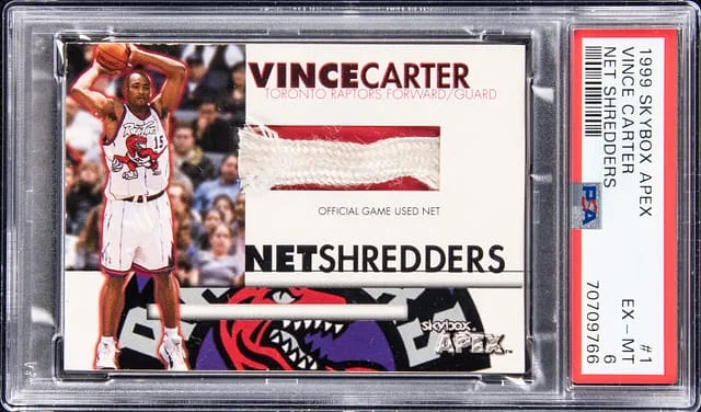 1999-00 SkyBox Vince Carter Apex Net Shredders #1 card image