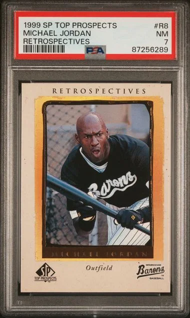 1999-00 SP Top Prospects Retrospectives Retrospectives Michael Jordan #R8 card image