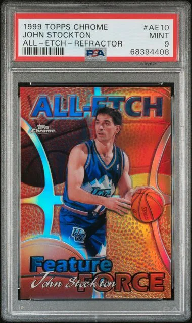 1999-00 Topps Chrome John Stockton All-Etch Refractor #AE10 card image
