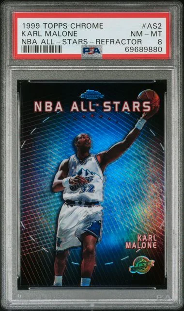 1999-00 Topps Chrome Karl Malone NBA All-Stars Refractor #AS2 card image