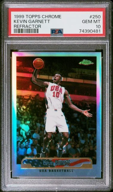 1999-00 Topps Chrome Kevin Garnett Refractor #250 card image