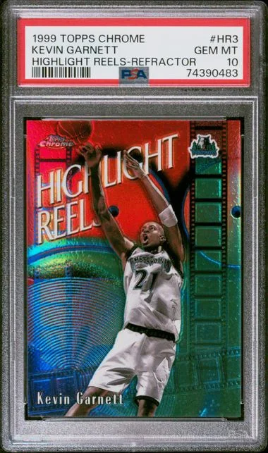 1999-00 Topps Chrome Kevin Garnett Highlight Reels Refractor #HR3 card image