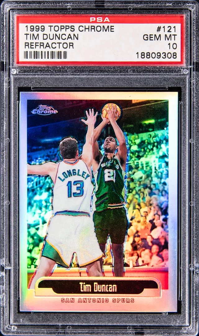 1999-00 Topps Chrome Tim Duncan Refractor #121 card image