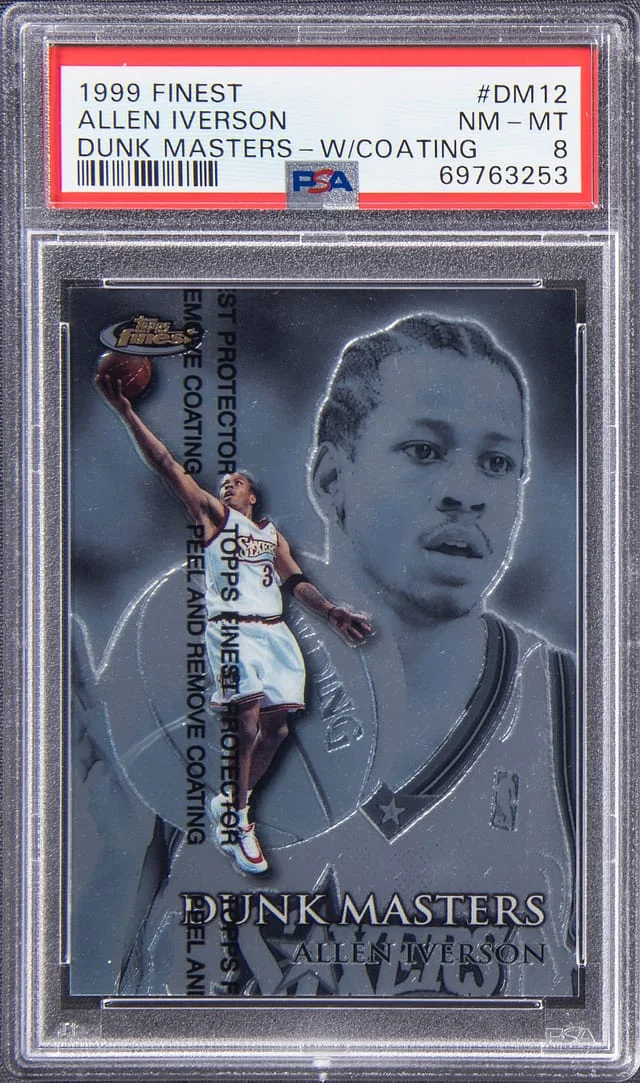 1999-00 Topps Finest Allen Iverson Dunk Masters W/ Coating #DM12 card image