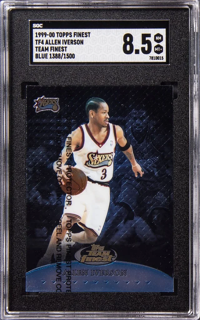 1999-00 Topps Finest Allen Iverson Team Finest Blue #TF4 card image