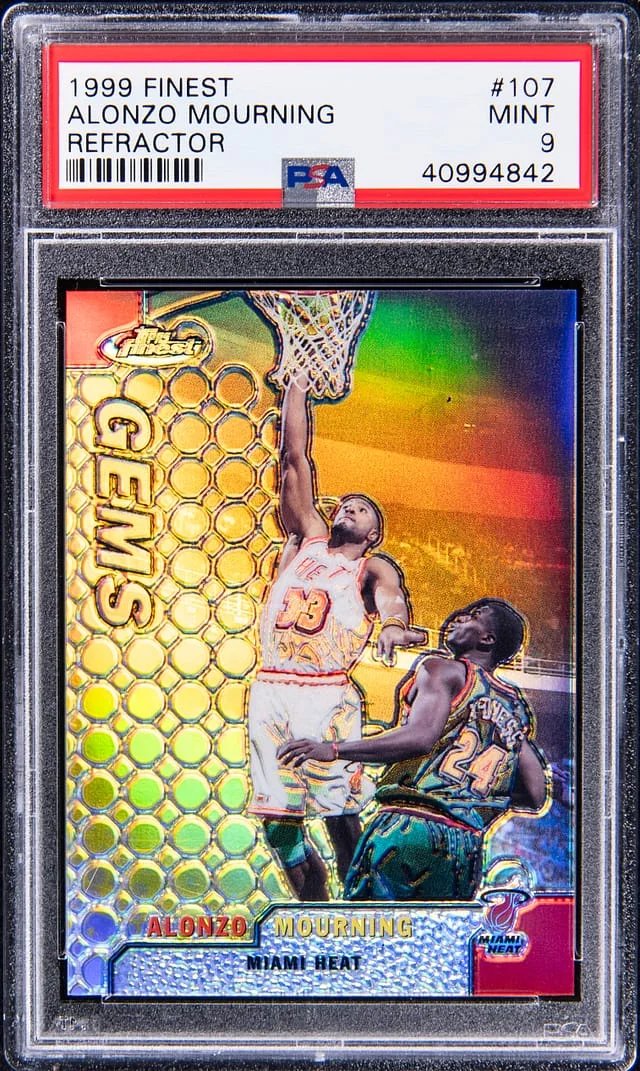 1999-00 Topps Finest Alonzo Mourning Gold Refractor W/Coating #107 card image