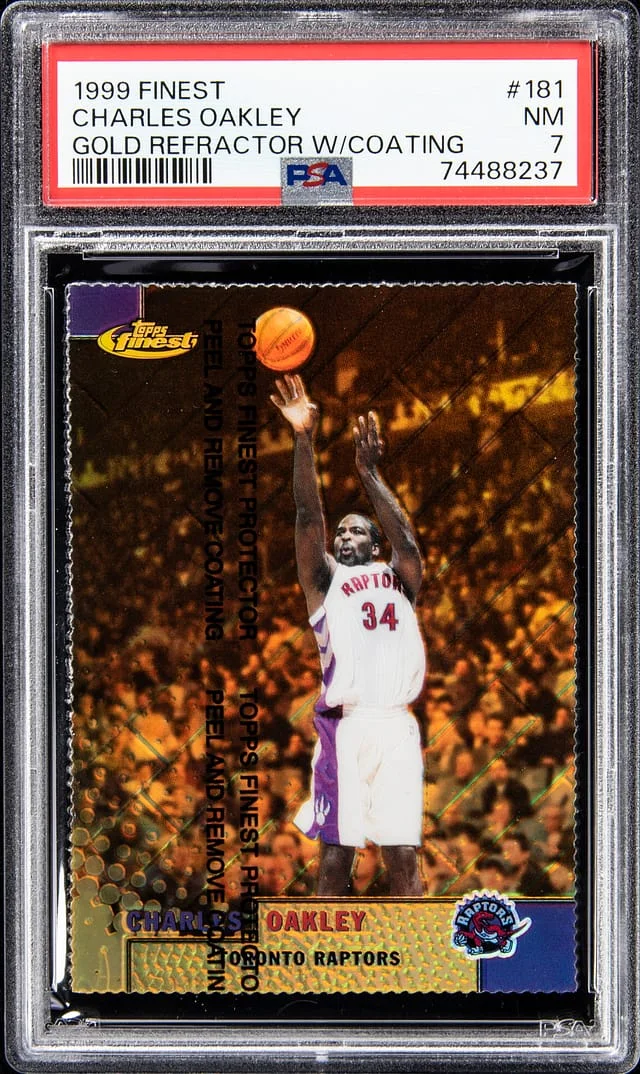 1999-00 Topps Finest Charles Oakley Gold Refractor with Coating #181 card image