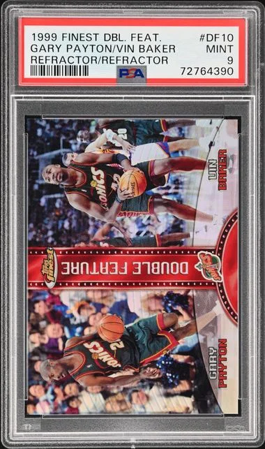 1999-00 Topps Finest Gary Payton/Vin Baker Double Feature Refractor/Refractor #DF10 card image