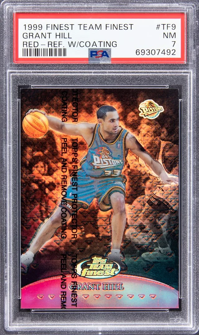 1999-00 Topps Finest Grant Hill Team Finest Red Refractor W/Coating #TF9 card image