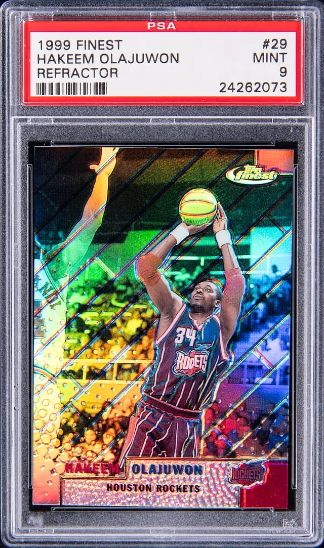 1999-00 Topps Finest Hakeem Olajuwon Refractor #29 card image