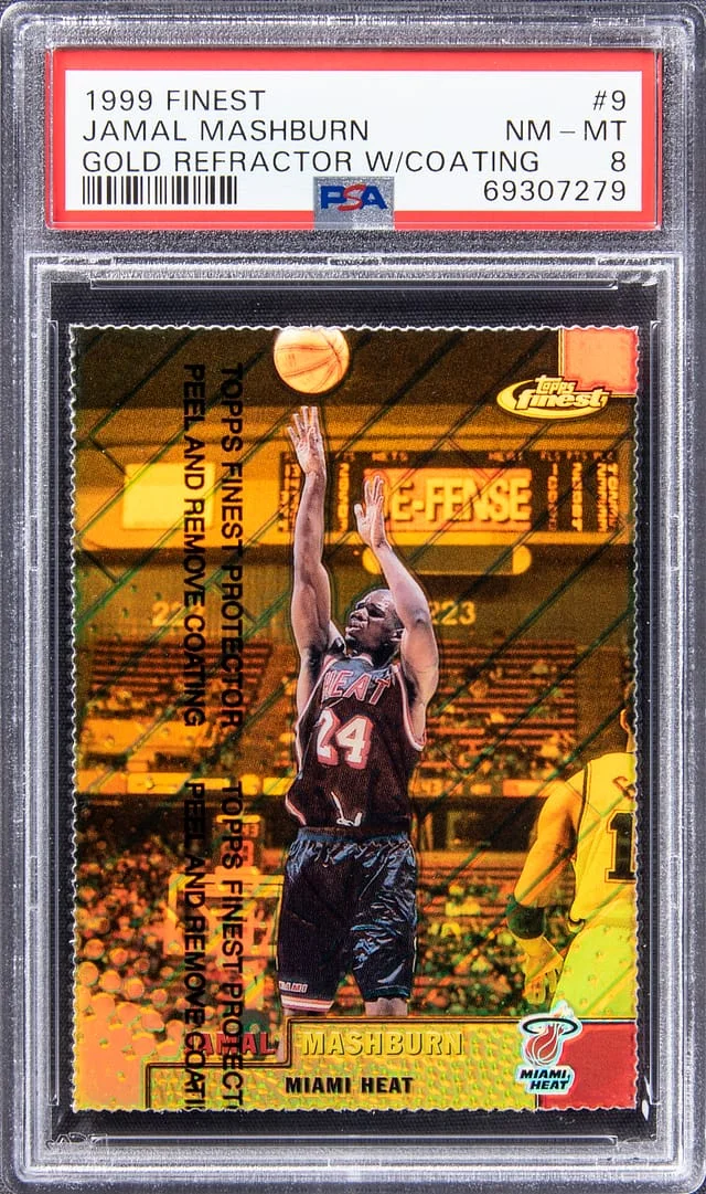 1999-00 Topps Finest Jamal Mashburn Gold Refractor W/Coating #9 card image