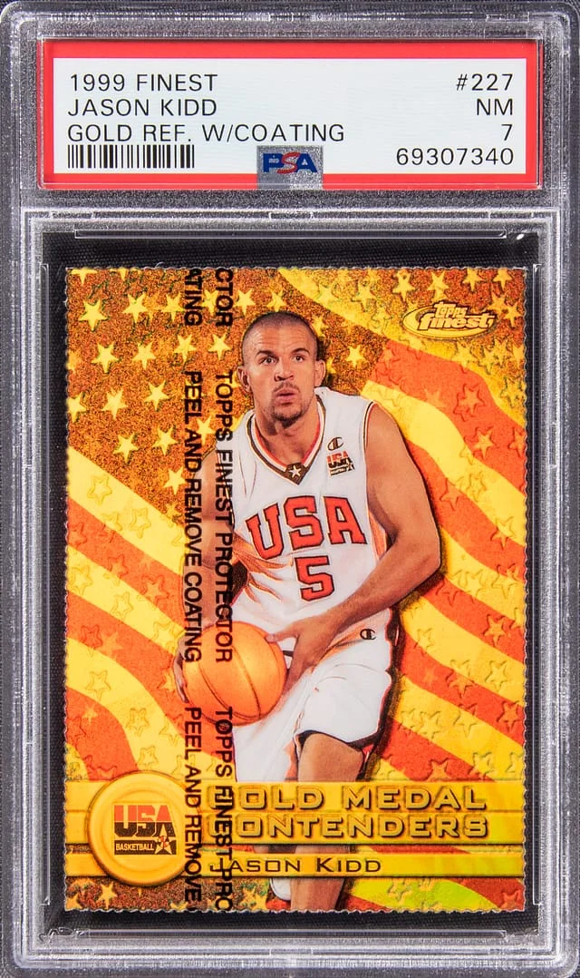 1999-00 Topps Finest Jason Kidd Gold Refractor W/Coating #227 card image