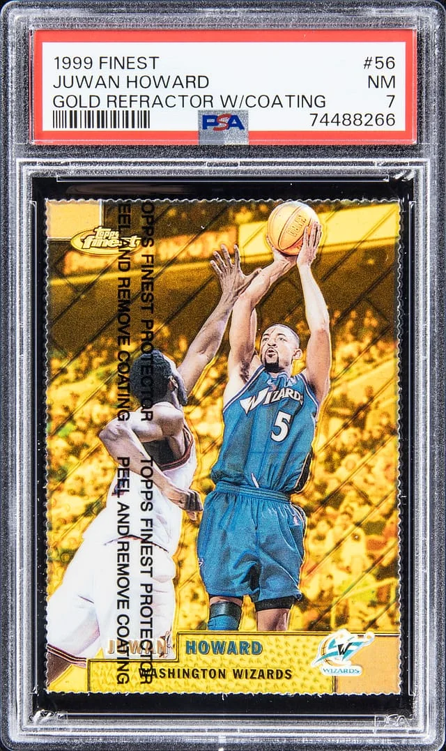 1999-00 Topps Finest Juwan Howard Gold Refractor with Coating #56 card image
