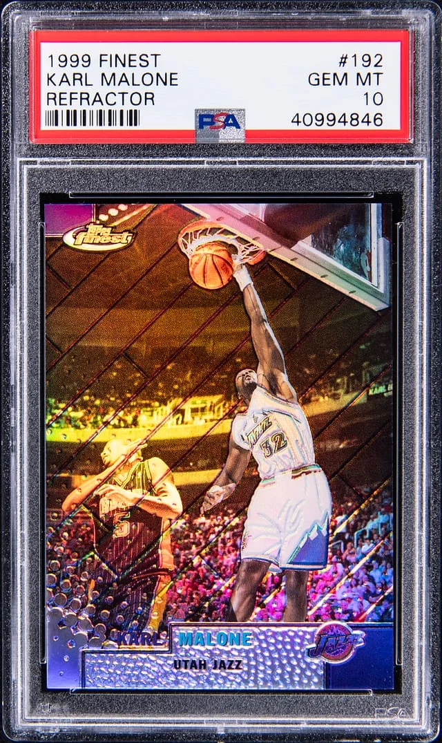 1999-00 Topps Finest Karl Malone Refractor #192 card image