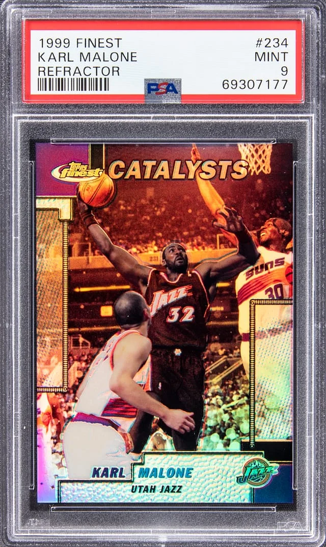 1999-00 Topps Finest Karl Malone Refractor #234 card image