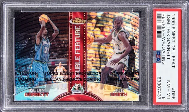1999-00 Topps Finest Kevin Garnett/Joe Smith Double Feature Refractor W/ Coating #DF6 card image