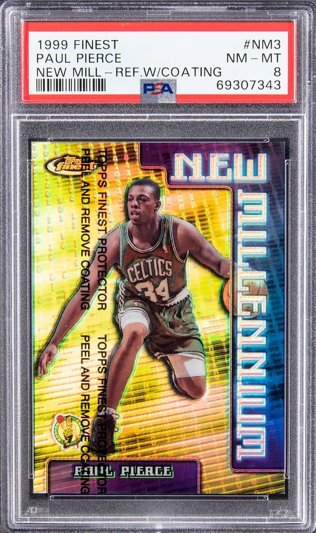 1999-00 Topps Finest Paul Pierce New Millennium Refractor W/Coating #NM3 card image