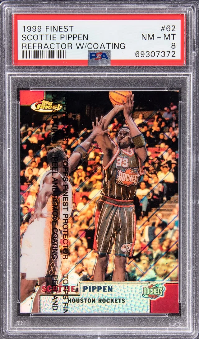 1999-00 Topps Finest Scottie Pippen Refractor W/Coating #62 card image