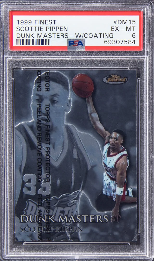 1999-00 Topps Finest Scottie Pippen Dunk Masters W/Coating #DM15 card image