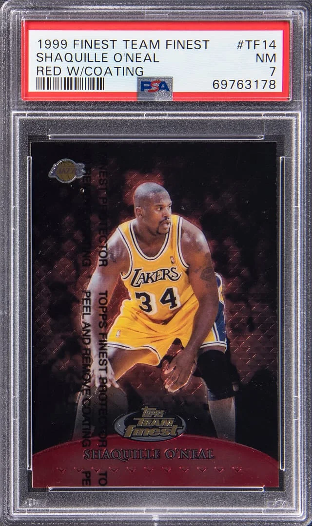 1999-00 Topps Finest Shaquille O'Neal Team Finest Red W/ Coating #TF14 card image