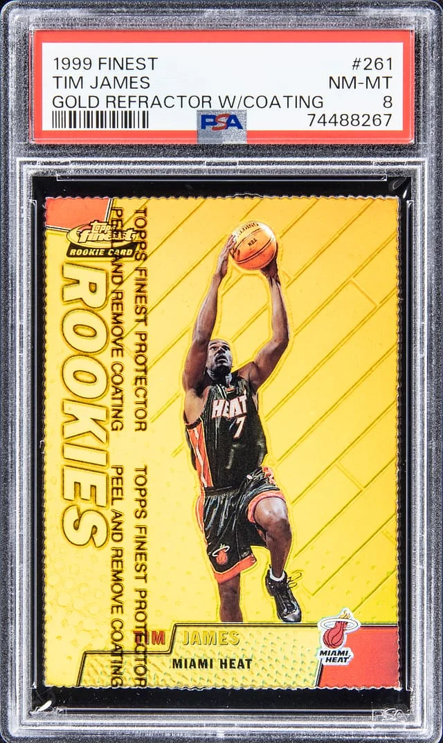 1999-00 Topps Finest Tim James Gold Refractor with Coating #261 card image