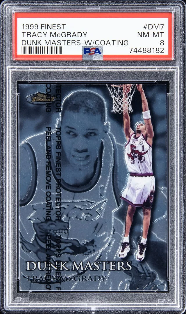 1999-00 Topps Finest Tracy McGrady Dunk Masters - with Coating #DM7 card image