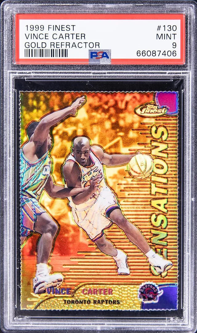 1999-00 Topps Finest Vince Carter Gold Refractor #130 card image