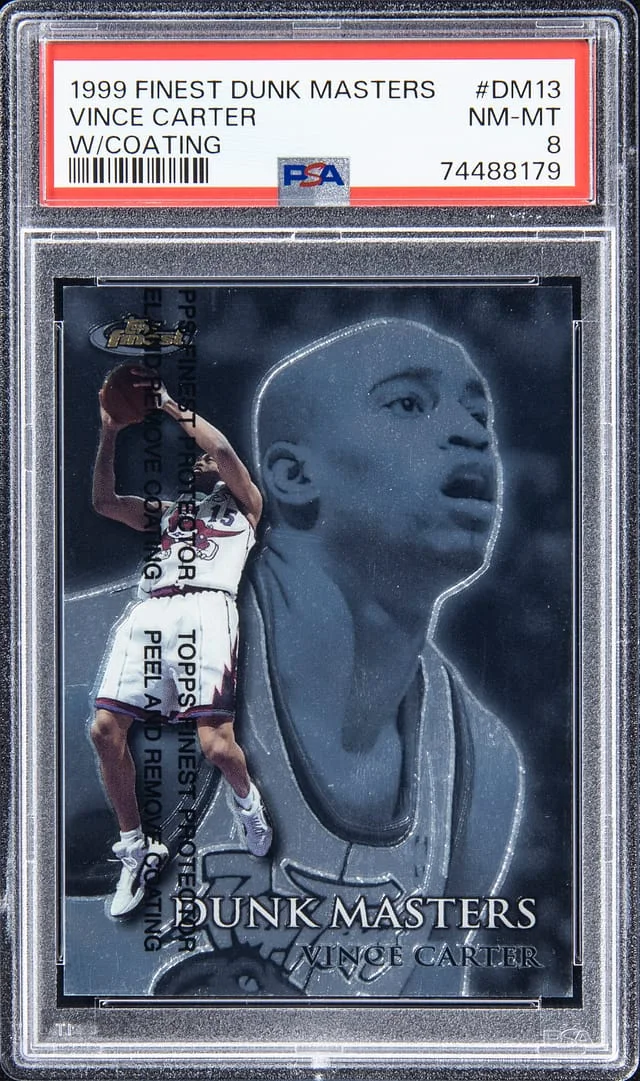 1999-00 Topps Finest Vince Carter Dunk Masters With Coating #DM13 card image