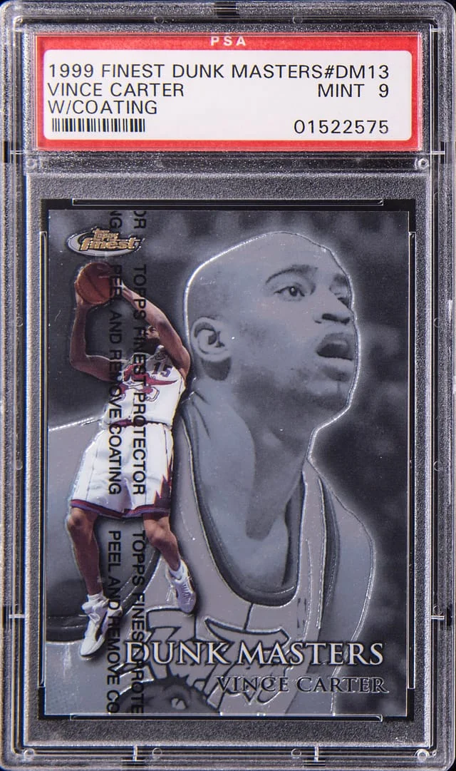 1999-00 Topps Finest Vince Carter Dunk Masters, W/Coating #DM3 card image