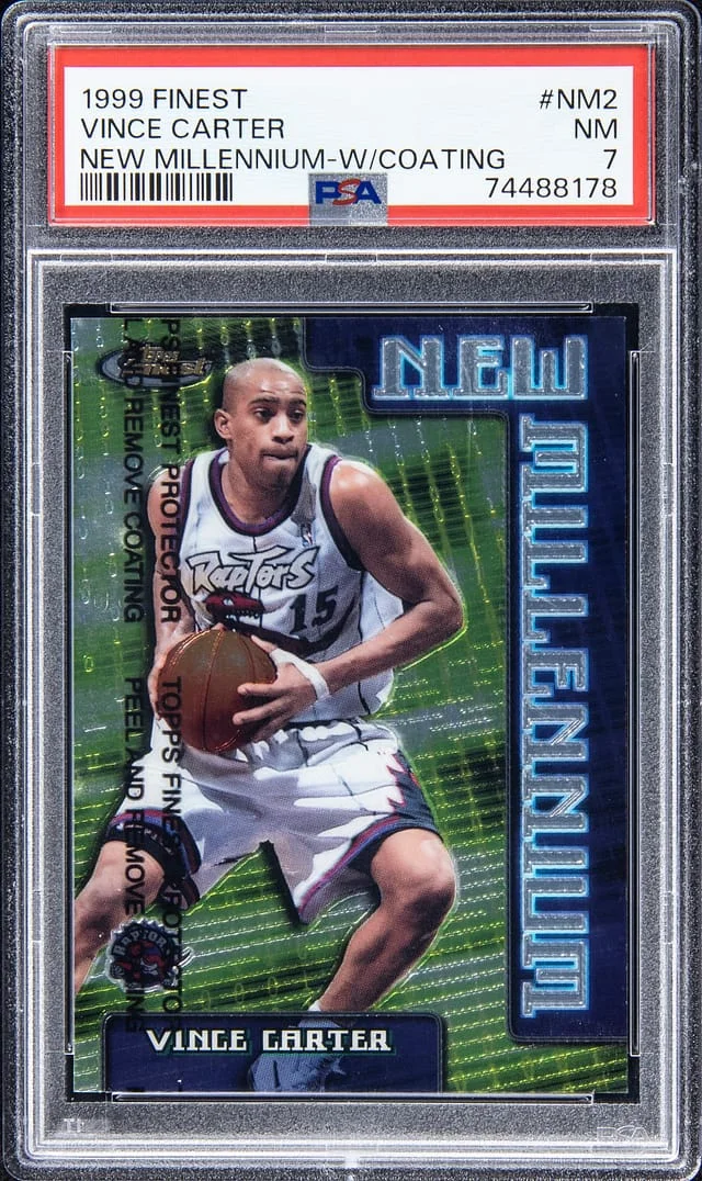 1999-00 Topps Finest Vince Carter New Millennium with Coating #NM2 card image