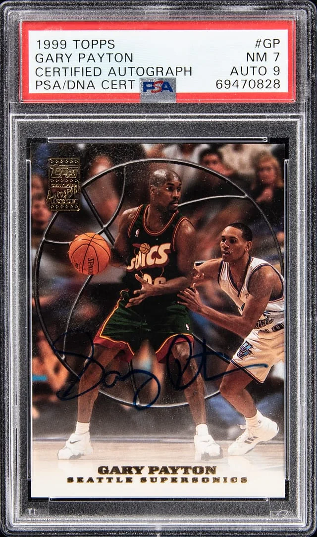 1999-00 Topps Gary Payton Certified Autograph #GP card image