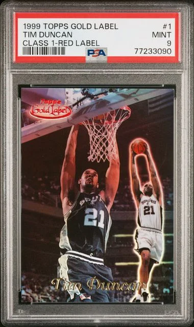 1999-00 Topps Gold Label Class 1 Tim Duncan Red Label #1 card image