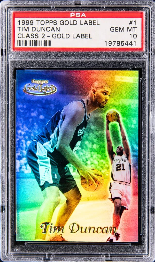 1999-00 Topps Gold Label Class 2 Tim Duncan Gold Label #1 card image