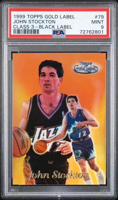 1999-00 Topps Gold Label Class 3 John Stockton Black Label #79 card image