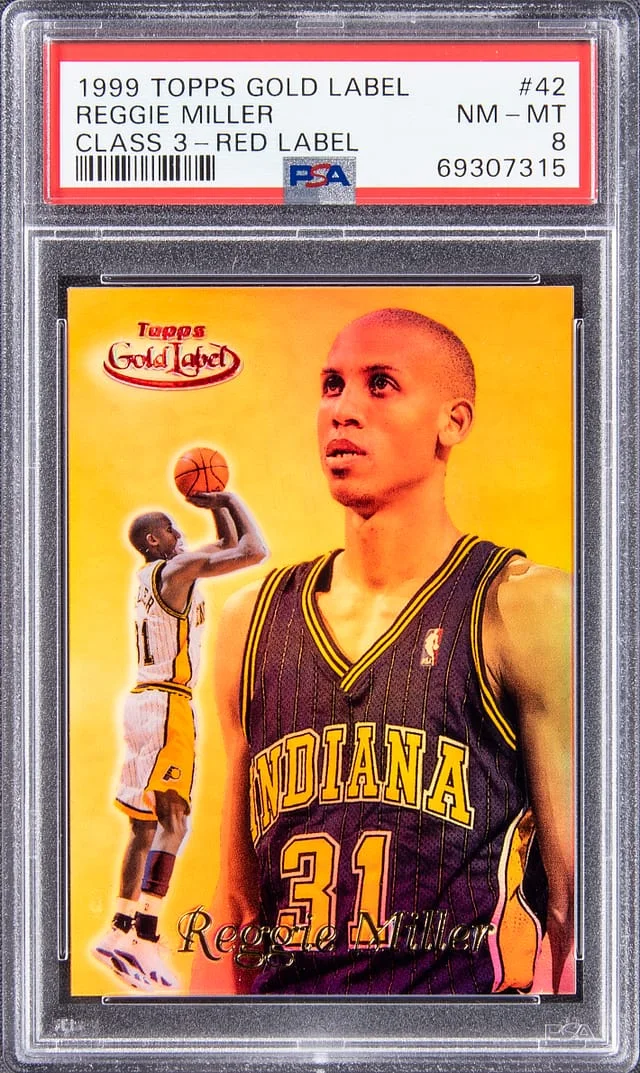 1999-00 Topps Gold Label Class 3 Reggie Miller Red Label #42 card image