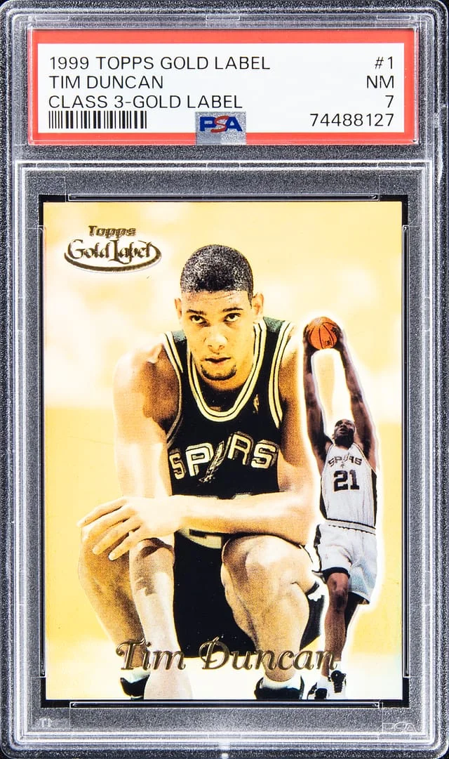 1999-00 Topps Gold Label Class 3 Tim Duncan Gold Label #1 card image
