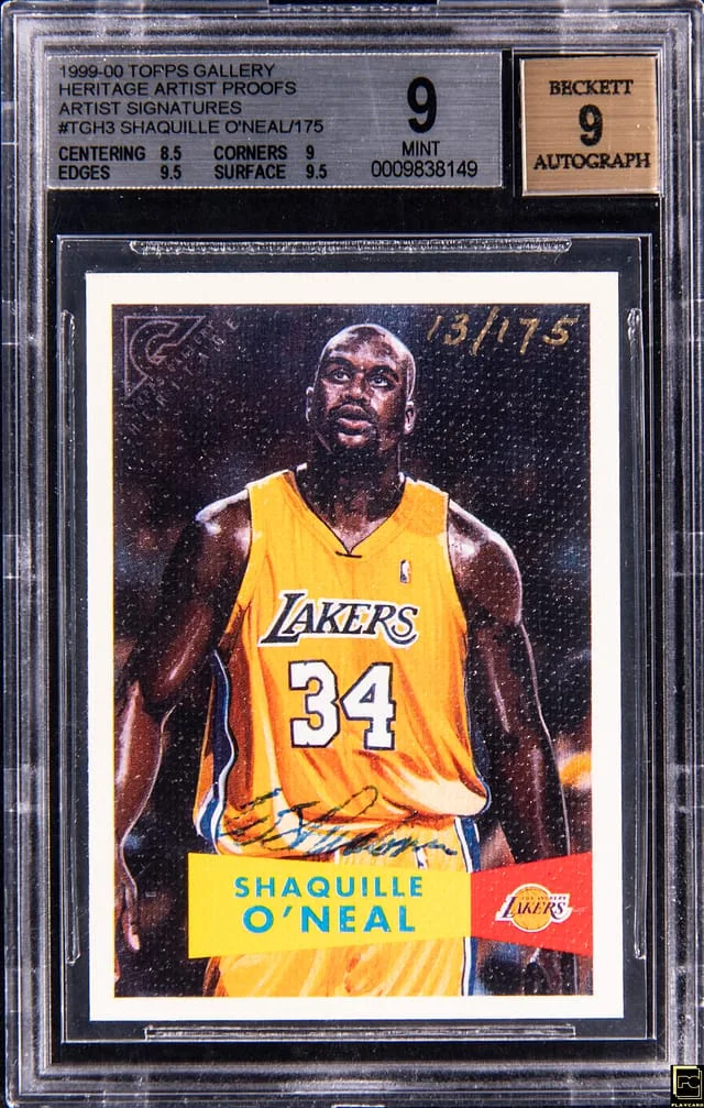 1999-00 Topps Shaquille O'Neal, Gallery Heritage Artist Proofs Artist Signatures #TGH3 card image
