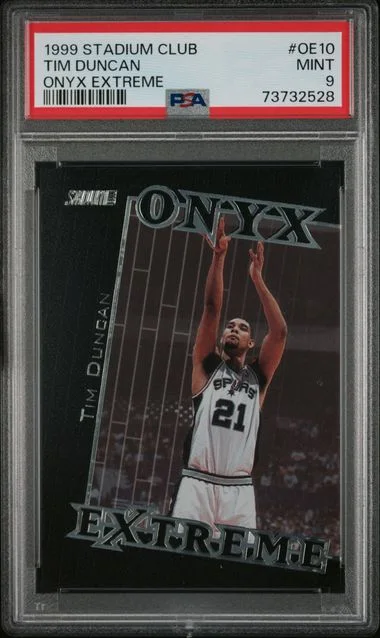 1999-00 Topps Stadium Club Tim Duncan Onyx Extreme #OE10 card image