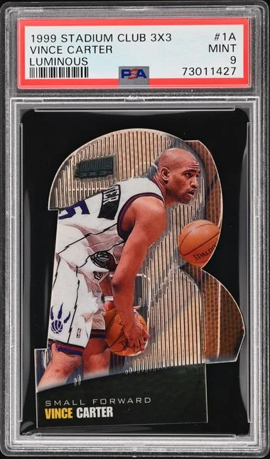 1999-00 Topps Stadium Club Vince Carter 3x3 Luminous #1A card image