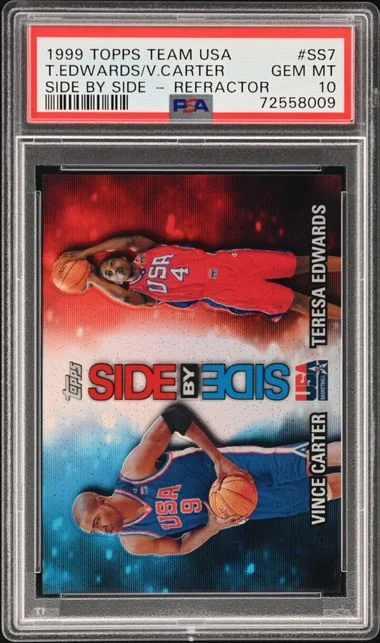 1999-00 Topps Team USA Teresa Edwards/Vince Carter Side By Side Refractor #SS7 card image