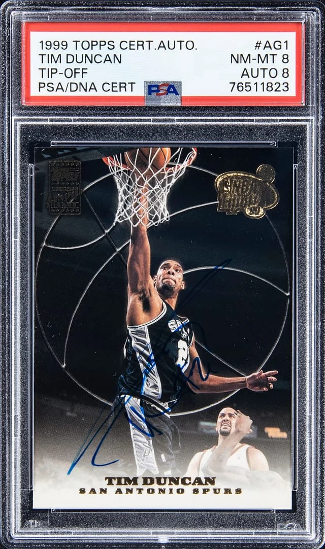 1999-00 Topps Tim Duncan Certified Autograph Tip-Off #AG1 card image